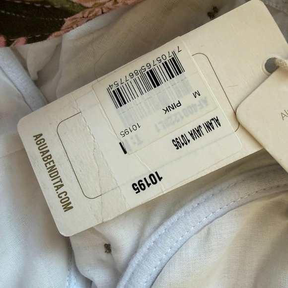 Agua Bendita Alani Javi Dress‎ Womens M Pink Floral Cottagecore Vacation Maxi - Picture 9 of 12